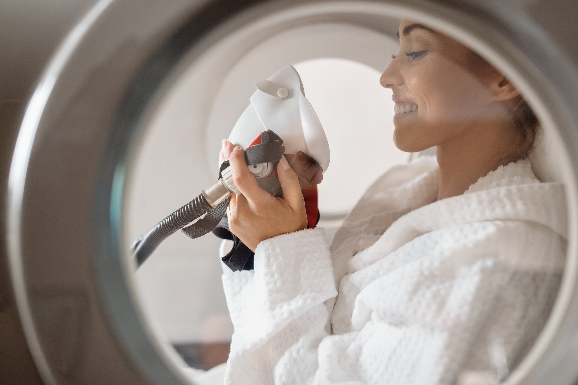 Hyperbaric oxygen therapy session